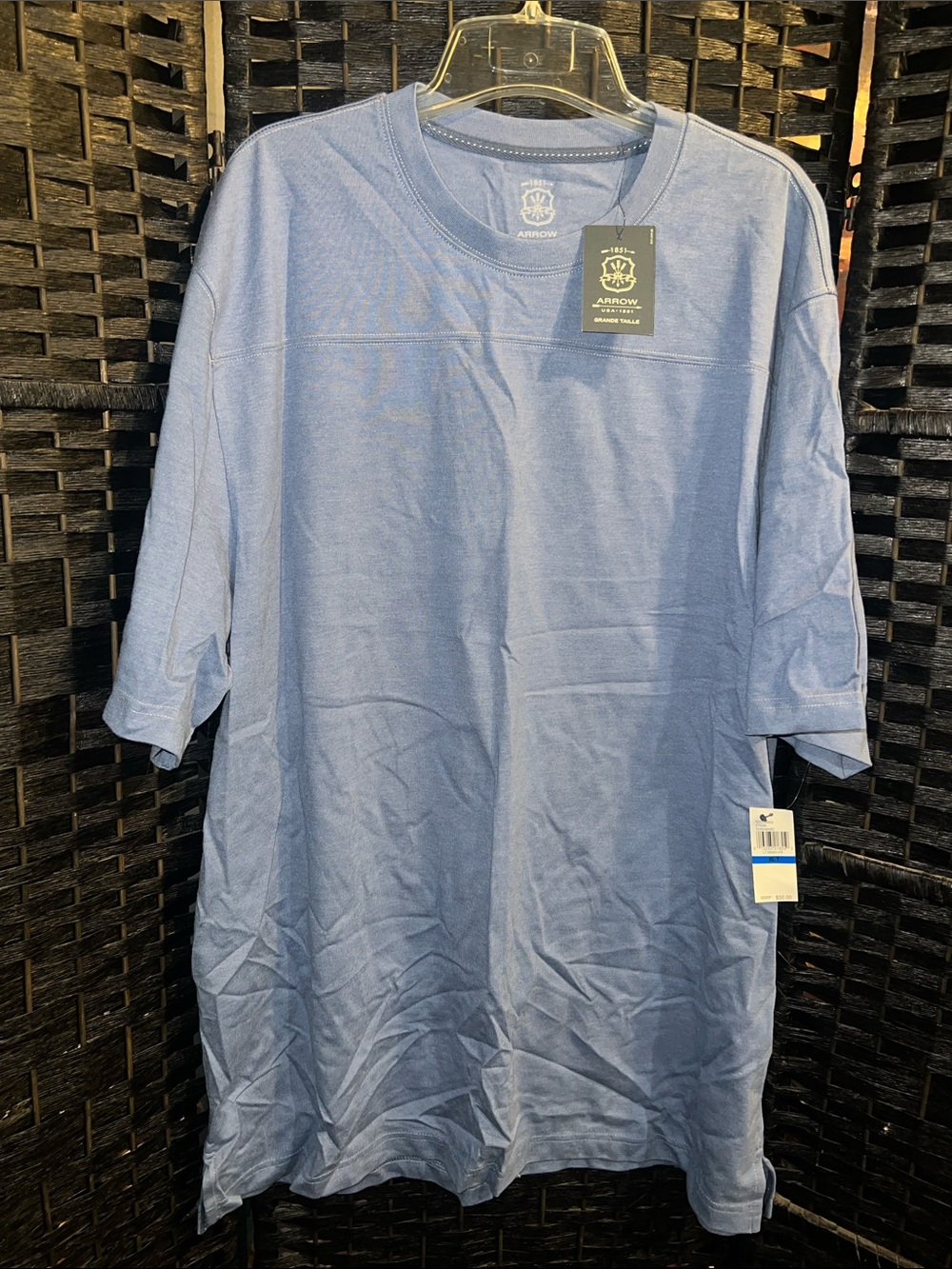 Arrow Men’s Short-Sleeve Crewneck Tee in Light Blue XL tall new